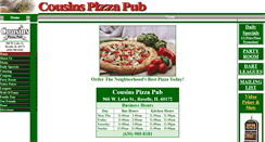 Desktop Screenshot of cousinspizzapub.com